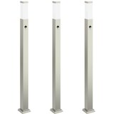 vidaXL Stebričke s senzorjem 3 kosi 110 cm nerjaveče jeklo IP44, (5000296994) | Shoptok.si