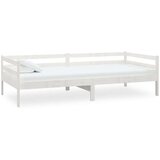  Dnevni ležaj s madracem 90 x 200 cm bijeli od masivne borovine | shoptok.hr