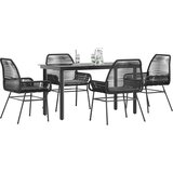 vidaXL 5-dijelni vrtni blagovaonski set s jastucima od crnog | shoptok.hr
