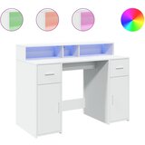  Radni stol LED bijeli 120 x 55 x 91 cm od konstruiranog drva | shoptok.hr