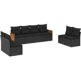  8-dijelni set vrtnih sofa od poliratana s jastucima crni | shoptok.hr