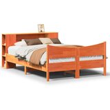vidaXL Postelja brez vzmetnice voščeno rjava 140x200 cm trdna borovina, (21607337) | Shoptok.si