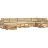  Set vanjskih sofa 7 kom. Bijela i bež Smeđa 404 x 166,5 x 73 cm | shoptok.hr