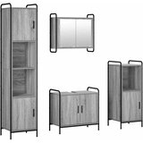  Set ormarića za kupaonicu 4 kom. Siva Sonoma 40 x 36 x 181 cm - Siva Sonoma Ormarić ispod sudopera (2 vrata) + viseći ormarić + | shoptok.hr