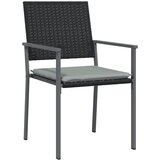  Vrtne stolice s jastucima 2 kom crne 54x62,5x89 cm poliratan | shoptok.hr
