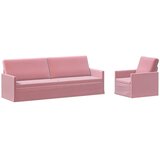  Set sofe 2 pcs Ružičasta Baršun - Ružičasta 1-Sjedalo + 3-Sjedalo (210 cm) | shoptok.hr