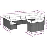vidaXL 12-dijelni set vrtnih sofa od poliratana s jastucima bež | shoptok.hr