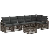 vidaXL Vrtna sedežna garnitura 7 pcs Siva poli ratan, (5000272440) | Shoptok.si