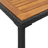  Vrtni stol s pločom od drva bagrema crni 115x54x74 cm poliratan | shoptok.hr