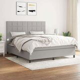  Box spring postelja z vzmetnico svetlo siva 160x200 cm žamet, (20791150) Cene