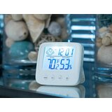 Digitalni osvijetljeni lcd termometar higrometar budilica bijela | shoptok.hr