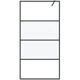 Pregrada za tuš črna 100x195 cm delno motno ESG steklo, (21047575) | Shoptok.si