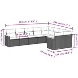  9-dijelni set vrtnih sofa s jastucima bež od poliratana | shoptok.hr