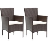 Maison Chic Vrtni jedilni stoli - Stol za vrt 2 kosa poli ratan rjavi JS292, (21878998) | Shoptok.si