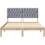 vidaXL Krevetni okvir s tapiciranim uzglavljem Smeđa 135 x 190 cm | shoptok.hr