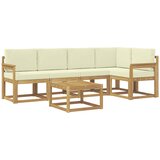 vidaXL Zunanja garnitura za sedenje z blazino 6 pcs Bela in krem, (5000280706) | Shoptok.si