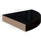 vidaXL 323891 Floating Corner Shelves 4 pcs High Gloss Black 25x25x3,8 cm MDF | shoptok.hr