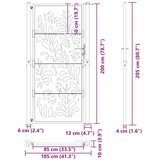 vidaXL Vrtna vrata crna 105x205 cm čelični valoviti dizajn | shoptok.hr