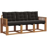  Set vanjskih sofa s jastukom 3 pcs Prirodna i crna | Eponuda.ba