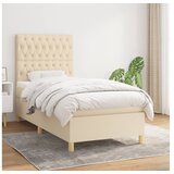  Box spring postelja z vzmetnico krem 90x190 cm blago | Shoptok.si