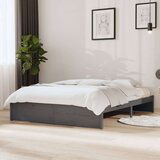  Posteljni okvir siv iz trdnega lesa 140x190 cm, (20601742) | Shoptok.si