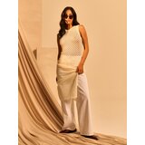 Sinsay Wide leg traperice visokog struka s platnenim pojasom | shoptok.hr