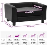 SOFA za pse crna 60 x 43 x 30 cm od pliša i umjetne kože | shoptok.hr