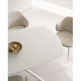 Kave Home Bela raztegljiva jedilna miza s stekleno mizno ploščo 100x130 cm Yodalia – | Shoptok.si