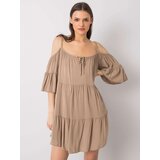 Och Bella Dress-TW-SK-BI-80840.20-dark beige | shoptok.hr