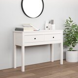  Konzolni stol bijeli 100x35x75 cm od masivne borovine | Shoptok.si
