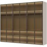 Jela Jagodina plakar sa aluminijumskim ramom P6-6AL - kolekcija opera - kašmir mat lak/al ram kašmir - 272x224x56cm Cene