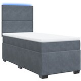 Box spring krevet s madracem tamnosivi 90x200 cm baršunasti | shoptok.hr
