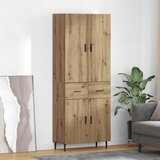 vidaXL Visok predalnik s predalom Umetni hrast 69,5 x 34 x 180 cm | Shoptok.si