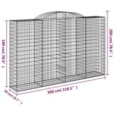  Obokana gabionska košara 3 kosi 300x50x180/200cm cinkano železo | Shoptok.si