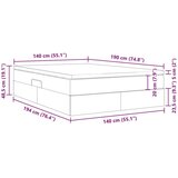  Krevet s madracem i skladištem Tamno siva 140 x 190 cm | shoptok.hr
