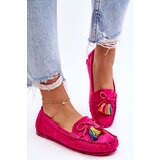 Boto Suede Loafers With Bow And Fringes Fuchsia Dorine | Shoptok.si