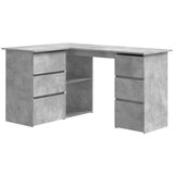Furnova Kotna pisalna miza betonsko siva 145x100x76 cm iverna plošča, (21925364) | Shoptok.si
