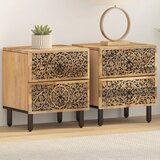 vidaXL Nočna omarica 2 kosa 40x33x46 cm trdna borovina Cene