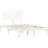  Okvir kreveta s uzglavljem bijeli 120 x 200 cm od masivnog drva | shoptok.hr