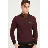 Dewberry 1039 MENS SWEATSHIRT-BLACK-BURGUNDY