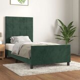  Posteljni okvir z vzglavjem temno zelen 100x200 cm žamet, (20907249) | Shoptok.si