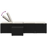  Modularne ležaljke 2 kom sa stolom crne boje poli ratan | shoptok.hr