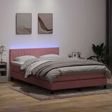  Krevet s oprugama i madracem ružičasti 160x210 cm baršunasti | shoptok.hr