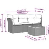  4-dijelni set vrtnih sofa od poliratana s jastucima crni | shoptok.hr