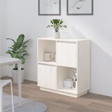 vidaXL Komoda bela 74x35x80 cm trdna borovina Cene