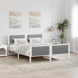  Okvir kreveta s uzglavljem Bijela i svijetlosiva 150 x 200 cm | shoptok.hr