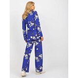 Fashion Hunters Cobalt elegant jacket with roses from a suit Cene