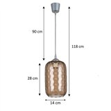 Brilagi LED Luster na sajli R GLASS 1xE27/60W/230V prečnik 14 cm srebrna/dimno-braon | Eponuda.com