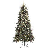  Umjetno božićno drvce Zelena 240 cm PVC Plastika i Čelik - 240 cm s LED-ima i zlatnim/brončanim lopticama | shoptok.hr