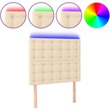  LED posteljno vzglavje krem 100x5x118/128 cm blago, (20932069) | Shoptok.si